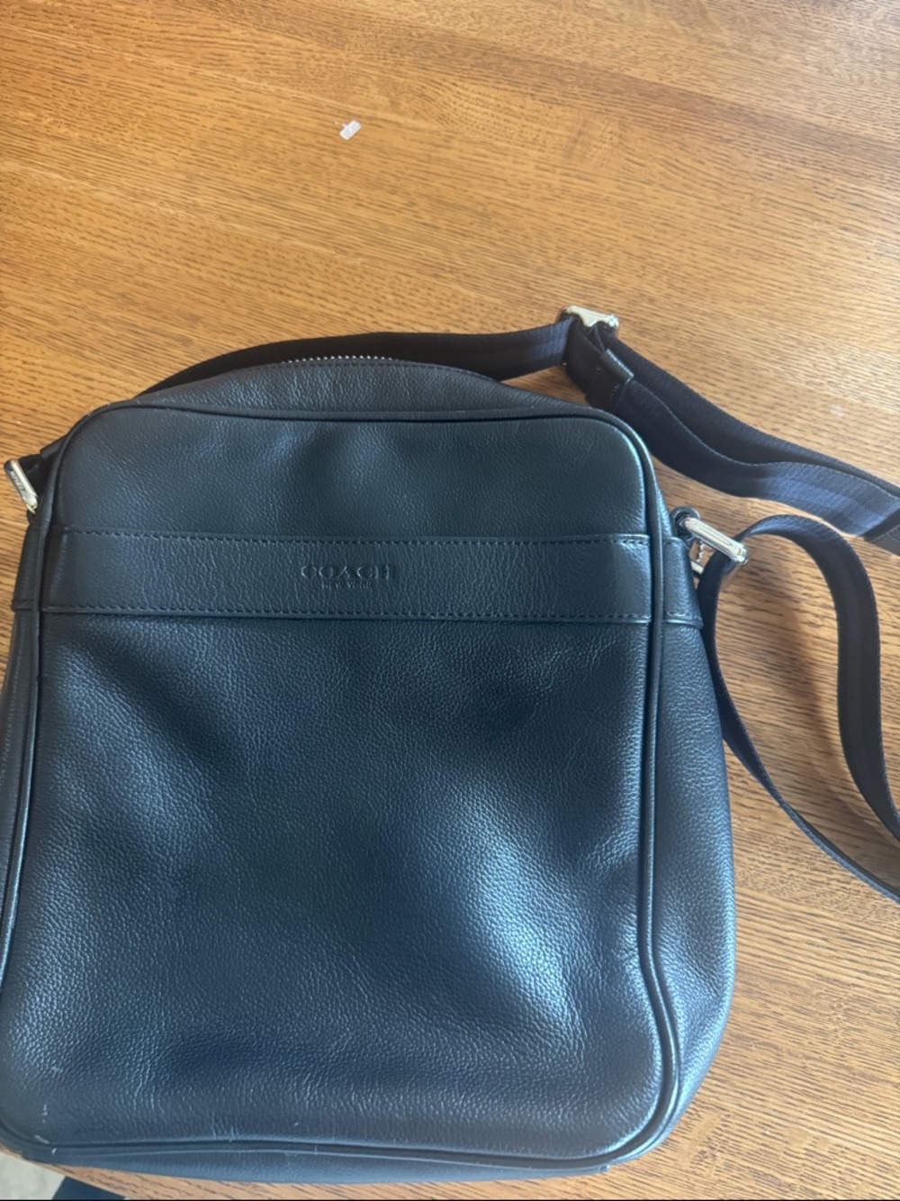 Coach Black Pebbled Leather Messenger Bag